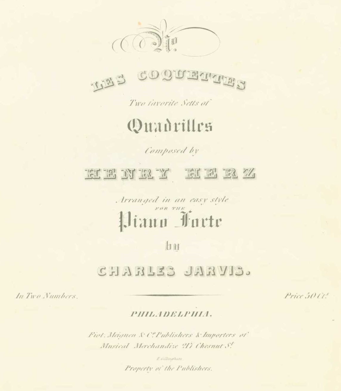 Herz, Henri - Les Coquettes, two favorite Setts of Quadrilles, arranged